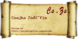Csajka Zsófia névjegykártya