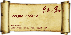 Csajka Zsófia névjegykártya