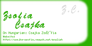 zsofia csajka business card